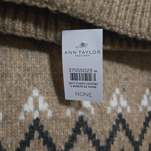 NWT Ann Taylor Factory Fair Isle Scarf & Pom Pom Hat Set Wool Blend - Picture 4 of 5